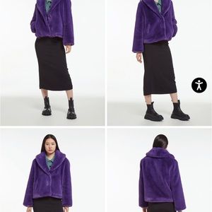 Mona 2 Faux Fur Coat in Electric Purple